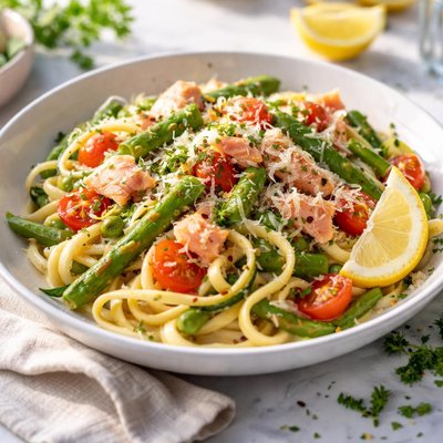 Image of Wild Alaskan Smoked Salmon Pasta Primavera