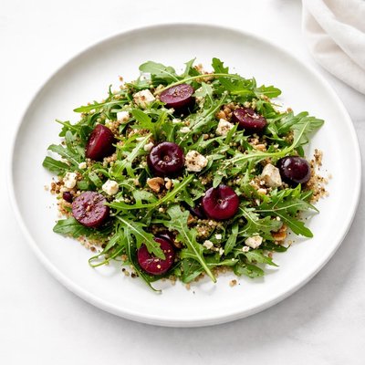Image of Wild Arugula Quinoa Salad with Cherries