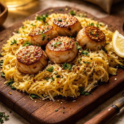 Image of Wild Caught Sea Scallops with Spaghetti Squash