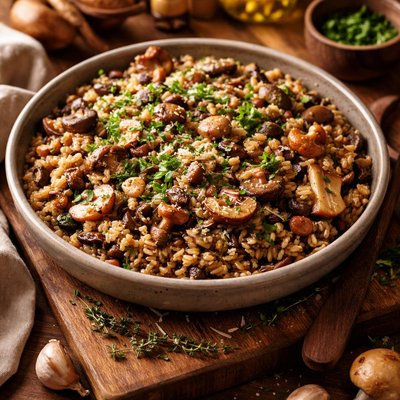 Image of Wild Mushroom and Barley Pilaf