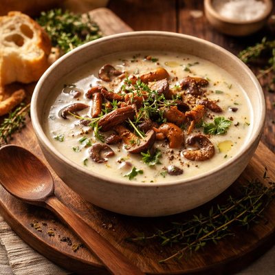 Image of Wild Mushroom and Buttermilk Soup