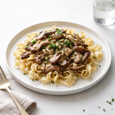 Image of Wild Mushroom Stroganoff with Noodles