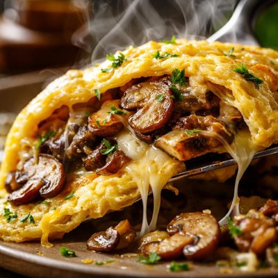 Image of Wild Mushrooms Shallot and Gruyre Omelets