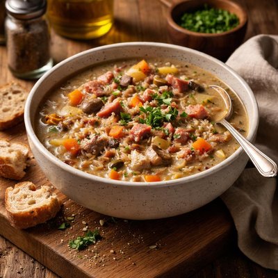 Image of Wild Rice and Ham Soup Lower Fat
