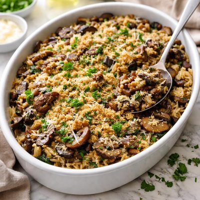 Image of Wild Rice Orzo and Mushroom Casserole