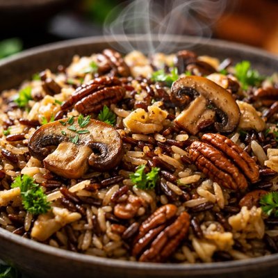 Image of Wild Rice Pilaf with Mushrooms and Pecans
