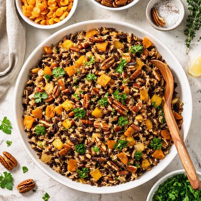 Image of Wild Rice Stuffing with Dried Apricots and Pecans