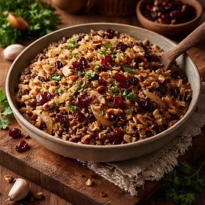 Image of Wild Rice with Cranberries and Caramelized Onion