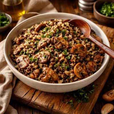 Image of Wild Rice with Cremini Mushrooms