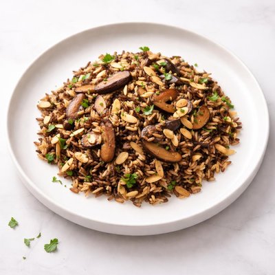 Image of Wild Rice with Shitakes and Toasted Almonds
