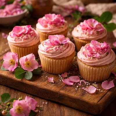 Image of Wild Rose Petal Cupcakes