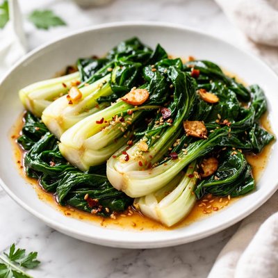 Image of Wilted Garlic Bok Choy