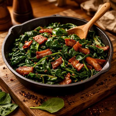 Image of Wilted Spinach with Bacon