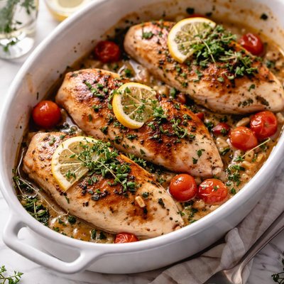 Image of Wine Baked Chicken Breasts