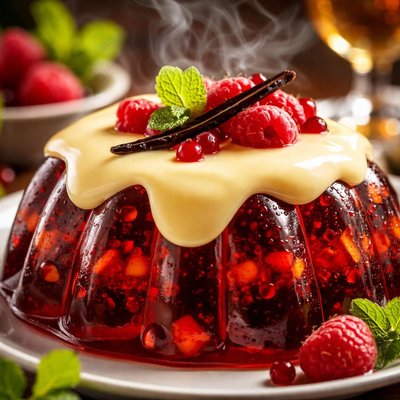 Image of Wine Gelatin with Custard