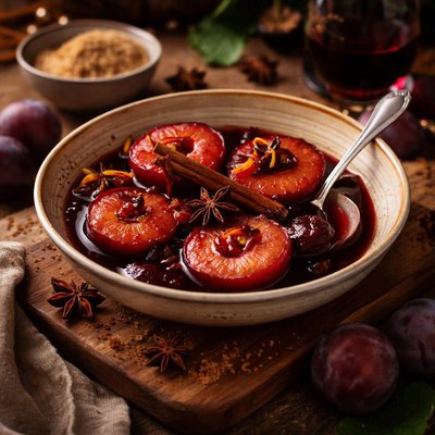Image of Wine Poached Plums
