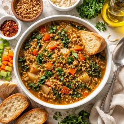 Image of Winter Hardy Spiced Lentil Barley Soup