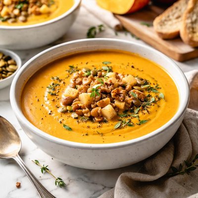 Image of Winter Squash Apple and Walnut Soup