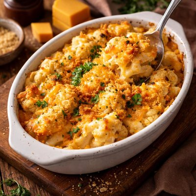 Image of Wisconsin Cheddar Cheese and Cauliflower Quick Gratin