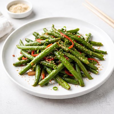 Image of Wok or Skillet Asian Style Fresh Green Beans