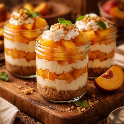 Image of Wonderful Layered Peach Dessert