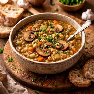 Image of Wonderful Mushroom Barley Soup