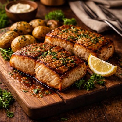 Image of Worcestershire Broiled Halibut Steaks