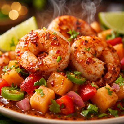 Image of Ww 3 Points Spicy Shrimp with Papaya Salsa