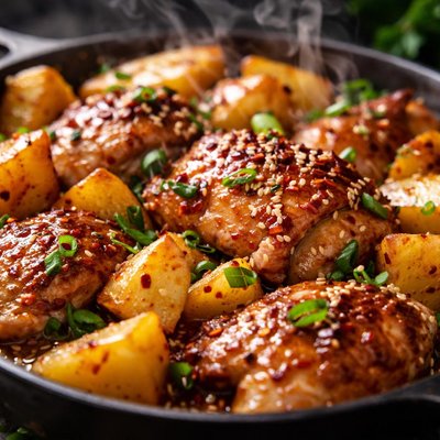 Image of Ww Garlic Ginger Chicken and Potatoes 4 Points