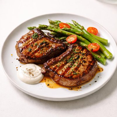Image of Ww Molasses Grilled Chops with Horseradish Sauce