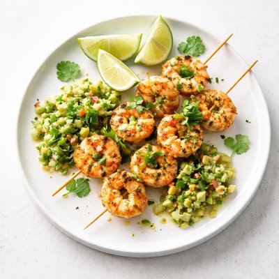 Image of Ww Spicy Shrimp Kebabs with Tomatillo Salsa