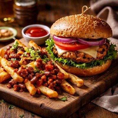 Image of Ww Weight Watchers Turkey Burger W Chili Fries
