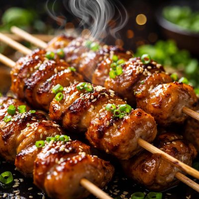 Image of Yakitori Seasoned Chicken on Skewers