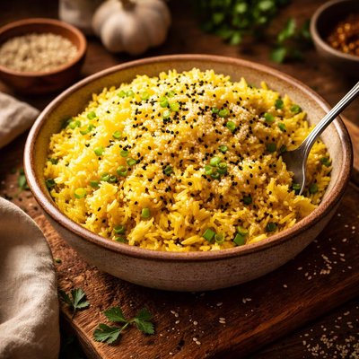 Image of Yellow Rice with Sesame Seeds