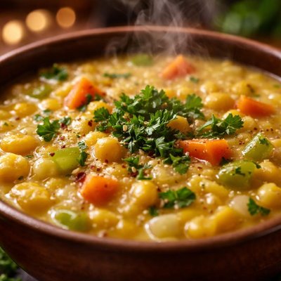 Image of Yellow Split Pea Soup Vegetarian Vegan