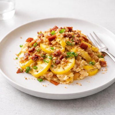 Image of Yellow Squash Casserole with Bacon