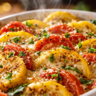Image of Yellow Squash Tomatoes Casserole