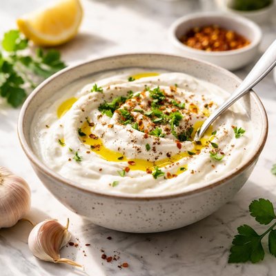 Image of Yogurt Based Garlic Sauce Good for Kebabs