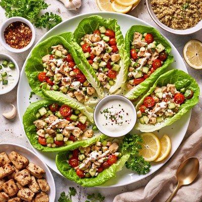 Image of Yogurt Chicken Lettuce Wraps