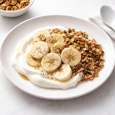 Image of Yogurt Granola and Bananas