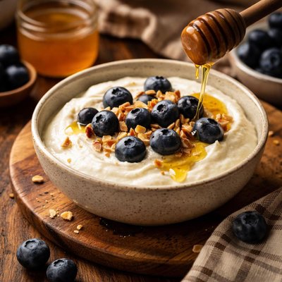 Image of Yogurt with Blueberries and Honey