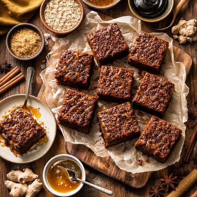 Image of Yorkshire Parkin Sticky Oatmeal Gingerbread for Bonfire Night