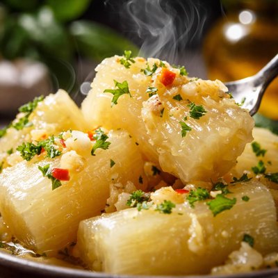 Image of Yucca with Garlic Sauce Yucca Con Mojo