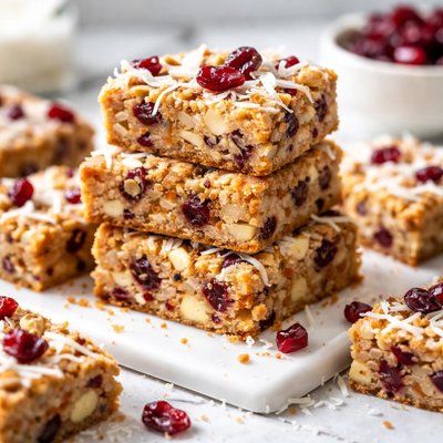 Image of Yummiest Chewy Coconut Cranberry Bars