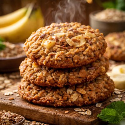 Image of Yummy Banana Oatmeal Flax Cookies
