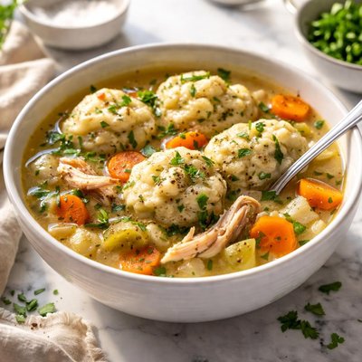 Image of Yummy Chicken Soup with Dumplings
