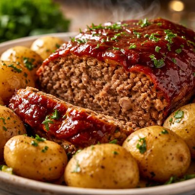 Image of Yummy Crock Pot Meatloaf and Potatoes