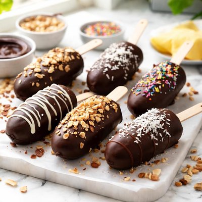 Image of Yummy Frozen Chocolate Covered Bananas