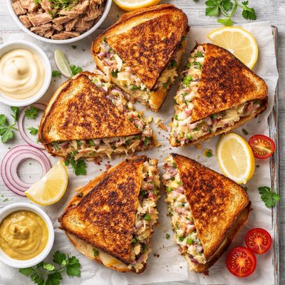 Image of Yummy Grilled Tuna and Cheese Sandwiches