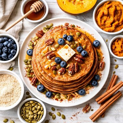 Image of Yummy Pumpkin Whole Wheat Pancakes